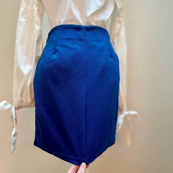 💃 Blue Floral Embroidered Mini Skirt Sz S - Picture 6 of 12